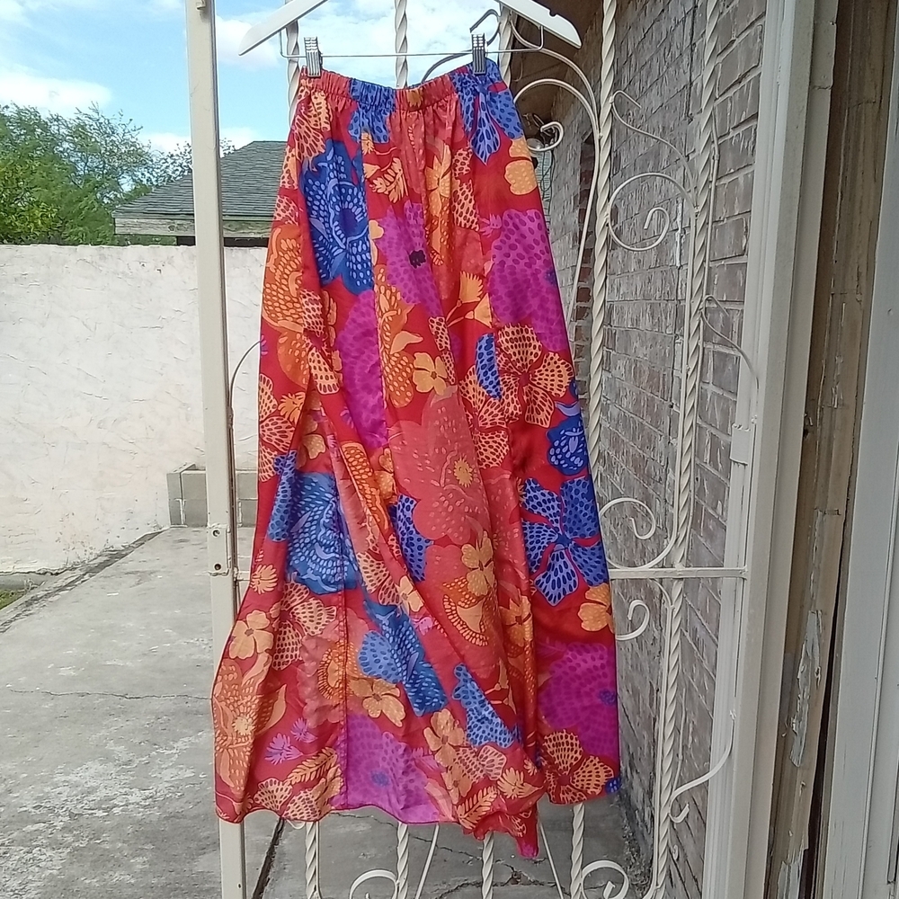 Live 4 Truth Floral Palazzo Wide Leg Slit Leg Multicolor Pants Women Size Small - Picture 5 of 16